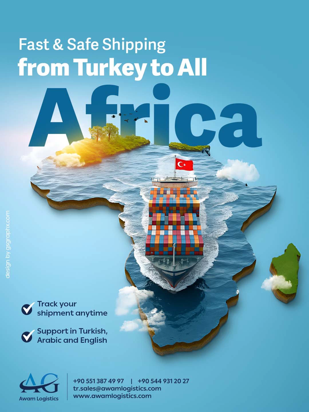 Turkey Africa Shipping Poster